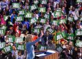 How Democrats have tightly choreographed the use of signs at party convention