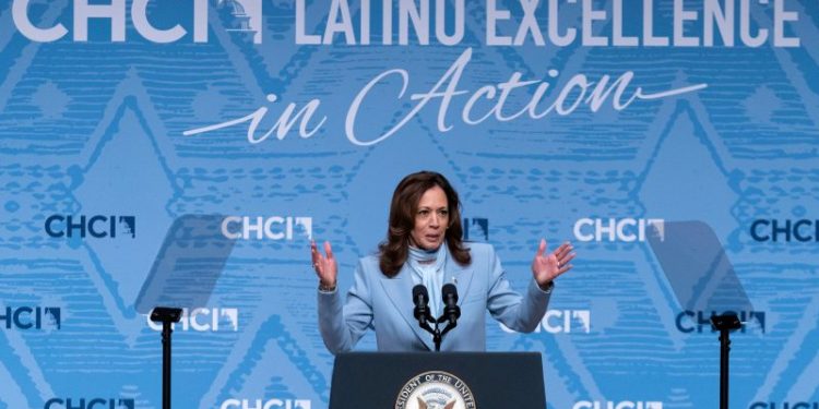 Harris urges Latino leaders to help mobilize key voting bloc