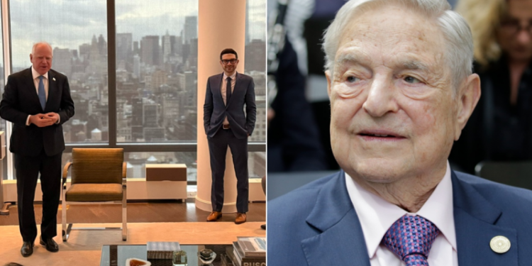 Walz blasted for huddling with George Soros’ son at NYC luxury apartment: ‘Billionaire nepo baby’