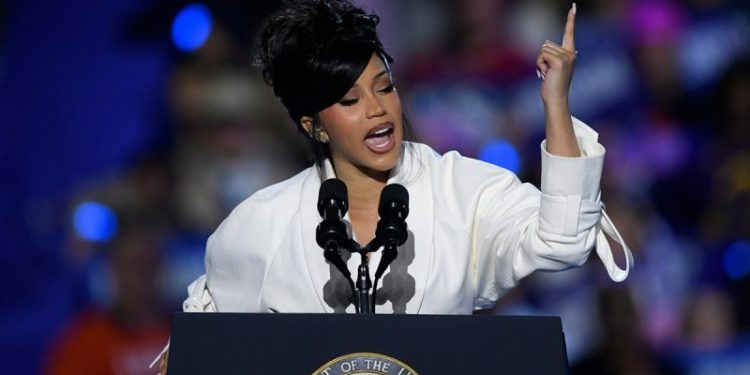 Cardi B suffers teleprompter glitch during Harris rally in Wisconsin