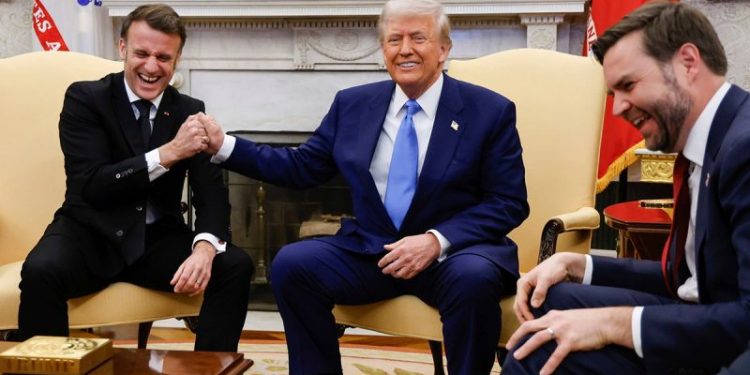 Trump meets France’s Macron at White House, says ‘lot of progress’ made toward ending war in Ukraine