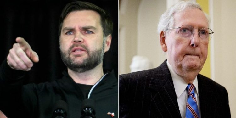 VP Vance blasts McConnell’s vote against Trump Pentagon nominee: ‘Political pettiness’