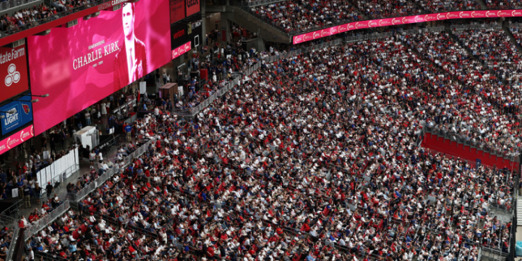 Charlie Kirk honored by 90K in one of the largest memorials for a private citizen